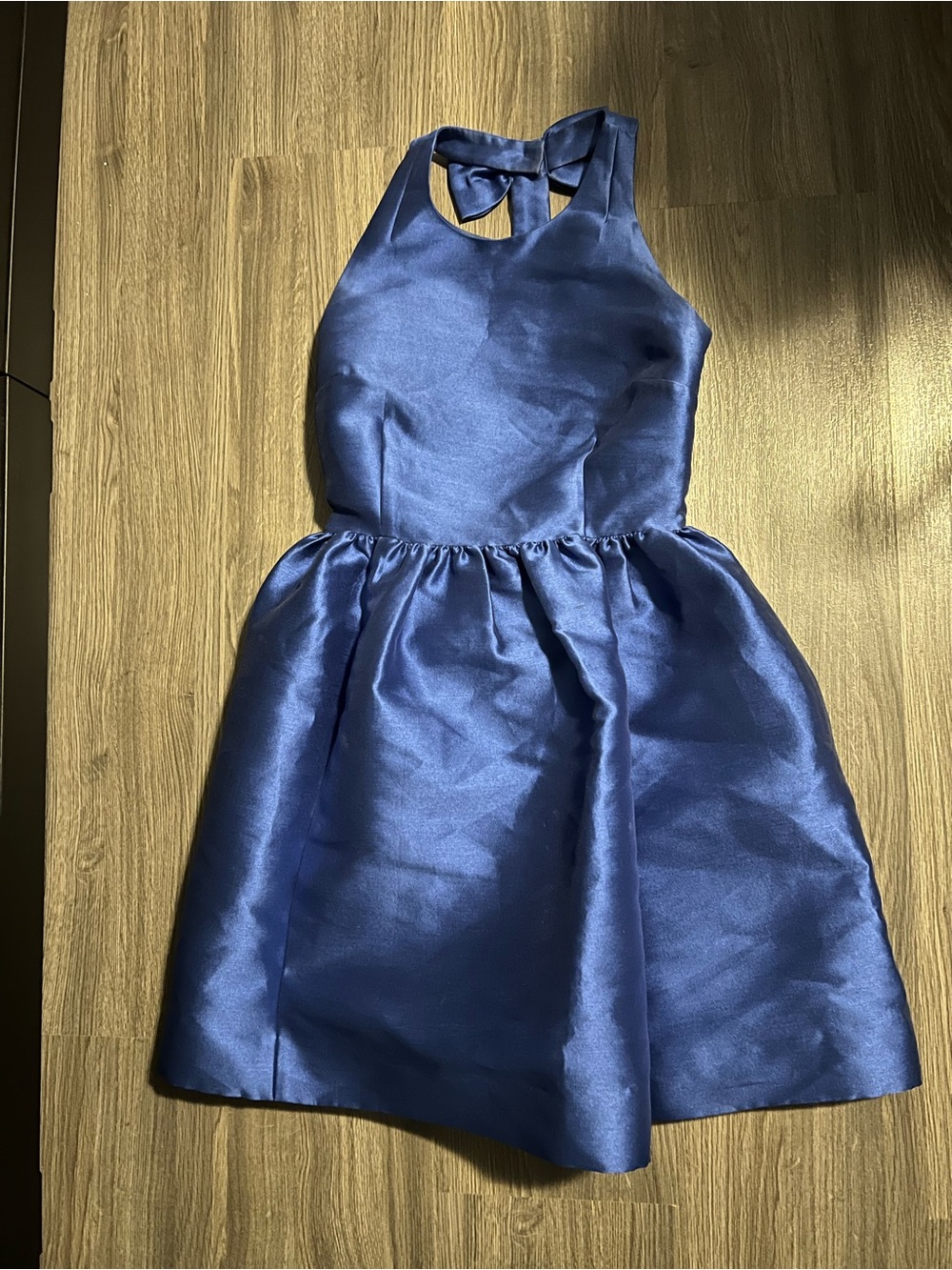 kate spade Girls' Satin Navy Halter Bow-Back Party Dress